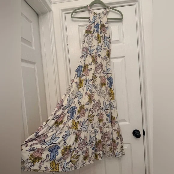 Rachel Zoe Floral Maxi Dress XS Boho Tiered Halter Dress Spring Summer - Picture 6 of 12